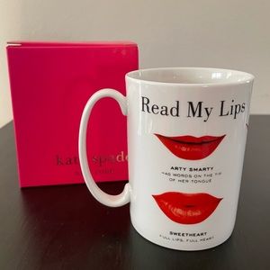 New in Box Kate Spade “Snap Happy” Read My Lips Mug